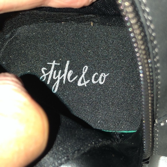 Style & Co Charcoal Gray Sued Block Heel Wide Calf Boots - Picture 4 of 8